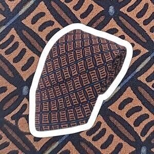 Valentino Cravatte Mens Tie Brown Blue Geometric Print 100% Silk 57" Italy